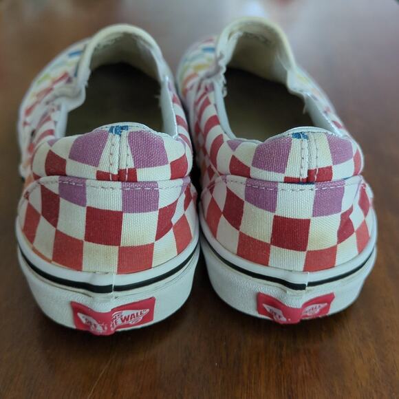 Kids Classic Slip-On Checkerboard Shoe rainbow M6 W7.5 - Picture 5 of 7